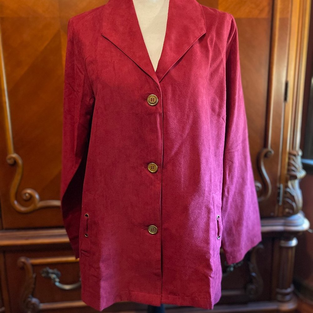 "Tudor Court" Burgundy Shirt Jacket - Picture 1 of 4